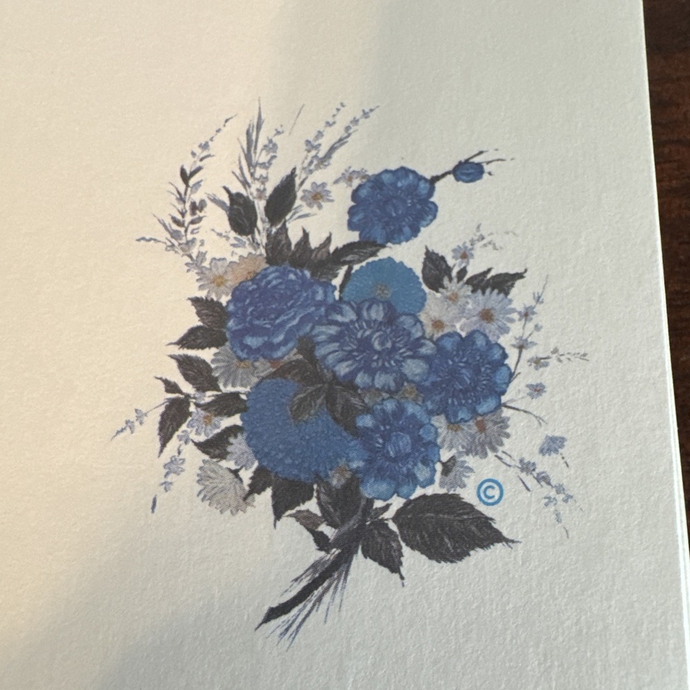 Vintage Montag Stationary Set Blue Floral Mead Products #88200 USA